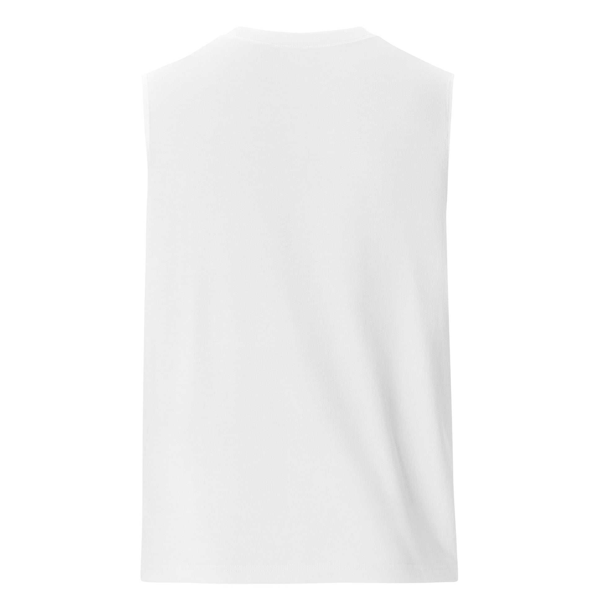 Back view of Sunrise loon muscle tee unisex cotton shirt.